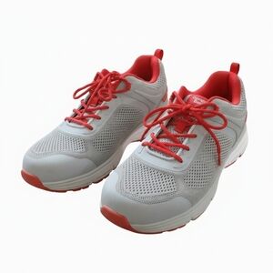 Men's Gray and Red George Shoes With Composit Toe, Size 9.5